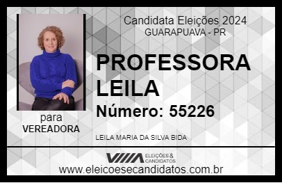 Candidato PROFESSORA LEILA 2024 - GUARAPUAVA - Eleições