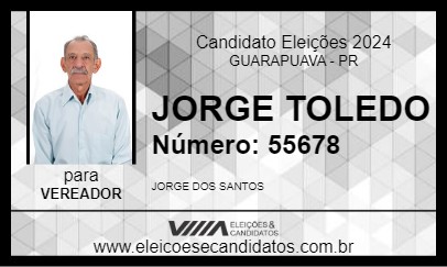 Candidato JORGE TOLEDO 2024 - GUARAPUAVA - Eleições