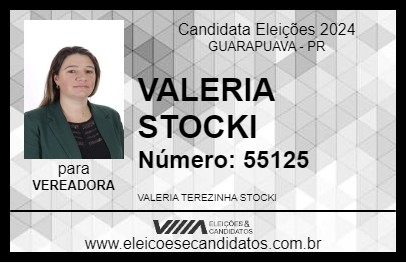 Candidato VALERIA STOCKI 2024 - GUARAPUAVA - Eleições