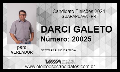 Candidato DARCI GALETO 2024 - GUARAPUAVA - Eleições