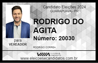 Candidato RODRIGO DO AGITA 2024 - GUARAPUAVA - Eleições