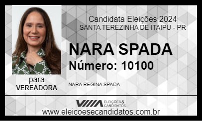 Candidato NARA SPADA 2024 - SANTA TEREZINHA DE ITAIPU - Eleições