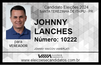 Candidato JOHNNY LANCHES 2024 - SANTA TEREZINHA DE ITAIPU - Eleições