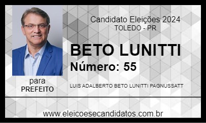 Candidato BETO LUNITTI 2024 - TOLEDO - Eleições