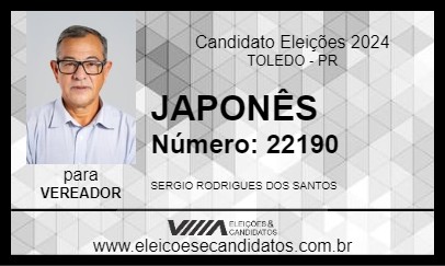 Candidato JAPONÊS 2024 - TOLEDO - Eleições