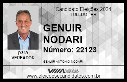 Candidato GENUIR NODARI 2024 - TOLEDO - Eleições