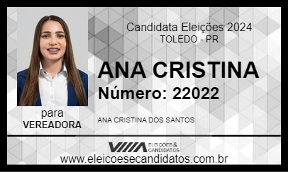 Candidato ANA CRISTINA 2024 - TOLEDO - Eleições