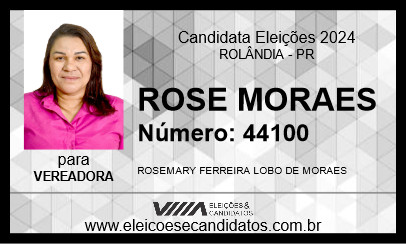 Candidato ROSE MORAES 2024 - ROLÂNDIA - Eleições