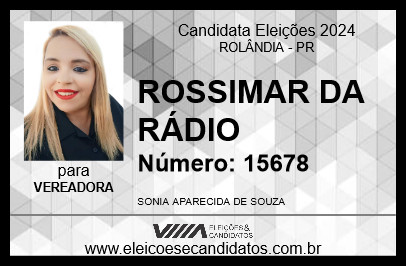 Candidato ROSSIMAR DA RÁDIO 2024 - ROLÂNDIA - Eleições