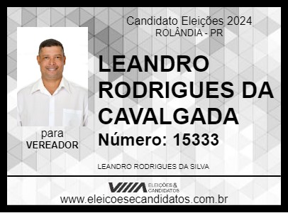 Candidato LEANDRO RODRIGUES DA CAVALGADA 2024 - ROLÂNDIA - Eleições