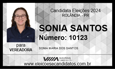 Candidato SONIA SANTOS 2024 - ROLÂNDIA - Eleições