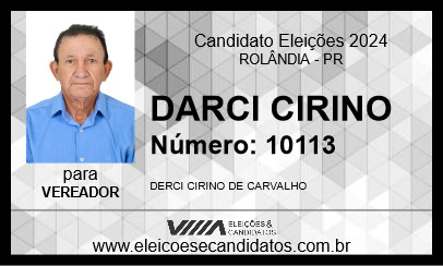 Candidato DARCI CIRINO 2024 - ROLÂNDIA - Eleições