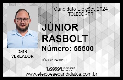 Candidato JÚNIOR RASBOLT 2024 - TOLEDO - Eleições