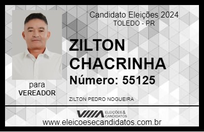 Candidato ZILTON CHACRINHA 2024 - TOLEDO - Eleições