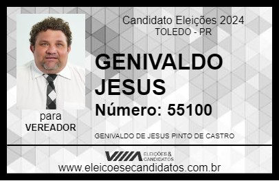 Candidato GENIVALDO JESUS 2024 - TOLEDO - Eleições