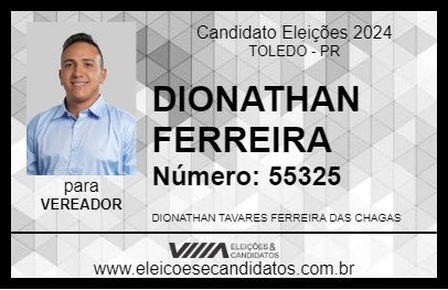 Candidato DIONATHAN FERREIRA 2024 - TOLEDO - Eleições