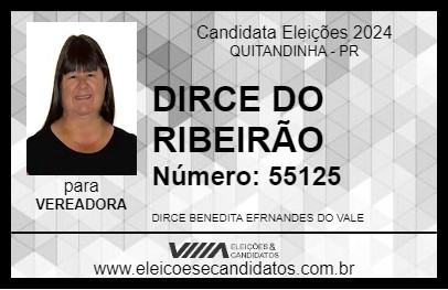 Candidato DIRCE DO RIBEIRÃO 2024 - QUITANDINHA - Eleições