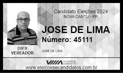 Candidato JOSE DE LIMA 2024 - NOVA CANTU - Eleições