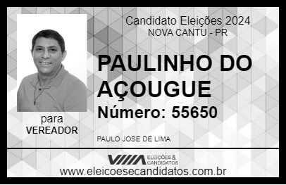 Candidato PAULINHO DO AÇOUGUE 2024 - NOVA CANTU - Eleições