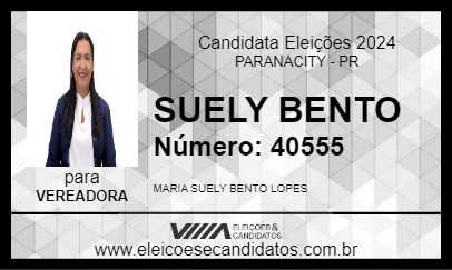 Candidato SUELY BENTO 2024 - PARANACITY - Eleições