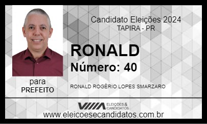 Candidato RONALD 2024 - TAPIRA - Eleições