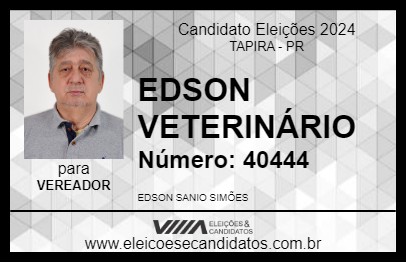 Candidato EDSON VETERINÁRIO 2024 - TAPIRA - Eleições