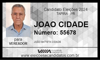 Candidato JOAO CIDADE 2024 - TAPIRA - Eleições