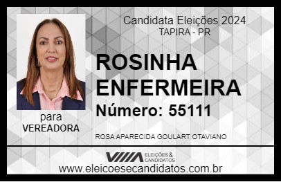 Candidato ROSINHA ENFERMEIRA 2024 - TAPIRA - Eleições