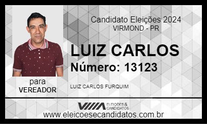 Candidato LUIZ CARLOS 2024 - VIRMOND - Eleições