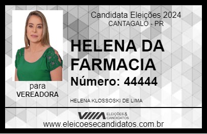 Candidato HELENA DA FARMACIA 2024 - CANTAGALO - Eleições