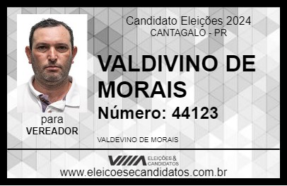 Candidato VALDIVINO DE MORAIS 2024 - CANTAGALO - Eleições