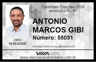 Candidato ANTONIO MARCOS GIBI 2024 - MANDAGUARI - Eleições