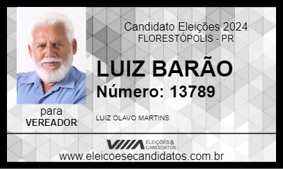 Candidato LUIZ BARÃO 2024 - FLORESTÓPOLIS - Eleições