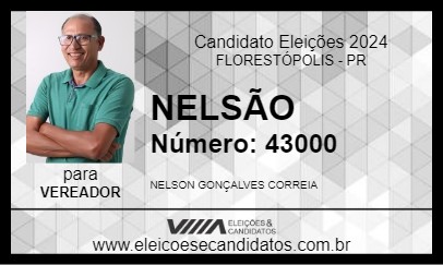 Candidato NELSÃO 2024 - FLORESTÓPOLIS - Eleições