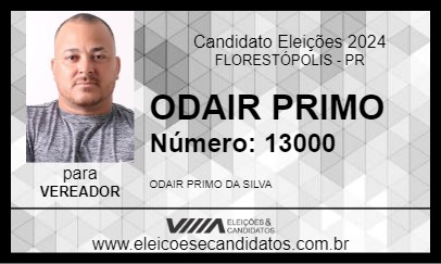 Candidato ODAIR PRIMO 2024 - FLORESTÓPOLIS - Eleições