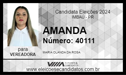 Candidato AMANDA 2024 - IMBAÚ - Eleições