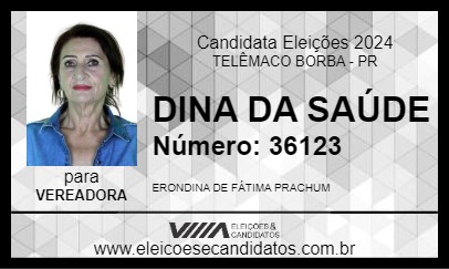 Candidato DINA DA SAÚDE 2024 - TELÊMACO BORBA - Eleições