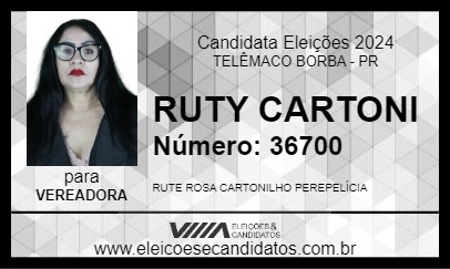 Candidato RUTY CARTONI 2024 - TELÊMACO BORBA - Eleições