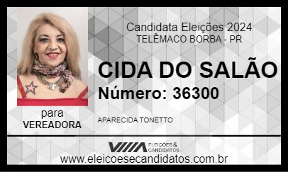 Candidato CIDA DO SALÃO 2024 - TELÊMACO BORBA - Eleições