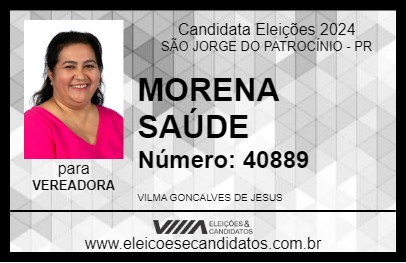 Candidato MORENA SAÚDE 2024 - SÃO JORGE DO PATROCÍNIO - Eleições