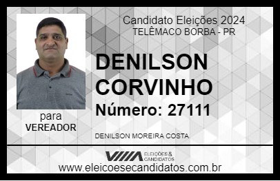 Candidato DENILSON CORVINHO 2024 - TELÊMACO BORBA - Eleições