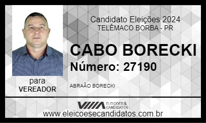 Candidato CABO BORECKI 2024 - TELÊMACO BORBA - Eleições