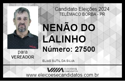 Candidato NENÃO DO LALINHO 2024 - TELÊMACO BORBA - Eleições