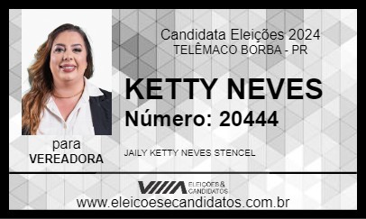 Candidato KETTY NEVES 2024 - TELÊMACO BORBA - Eleições