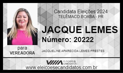 Candidato JACQUE LEMES 2024 - TELÊMACO BORBA - Eleições