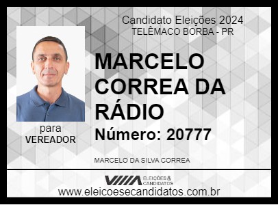 Candidato MARCELO CORREA DA RÁDIO 2024 - TELÊMACO BORBA - Eleições