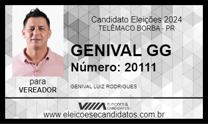 Candidato GENIVAL GG 2024 - TELÊMACO BORBA - Eleições