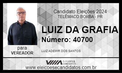 Candidato LUIZ DA GRAFIA 2024 - TELÊMACO BORBA - Eleições