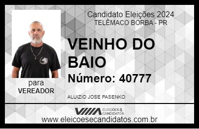 Candidato VEINHO DO BAIO 2024 - TELÊMACO BORBA - Eleições