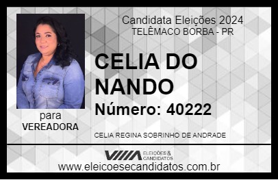 Candidato CELIA DO NANDO 2024 - TELÊMACO BORBA - Eleições